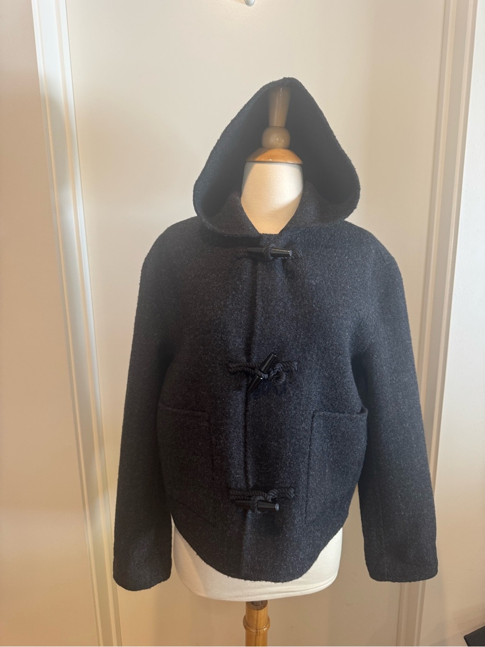 Toteme Black Hooded Toggle Jacket